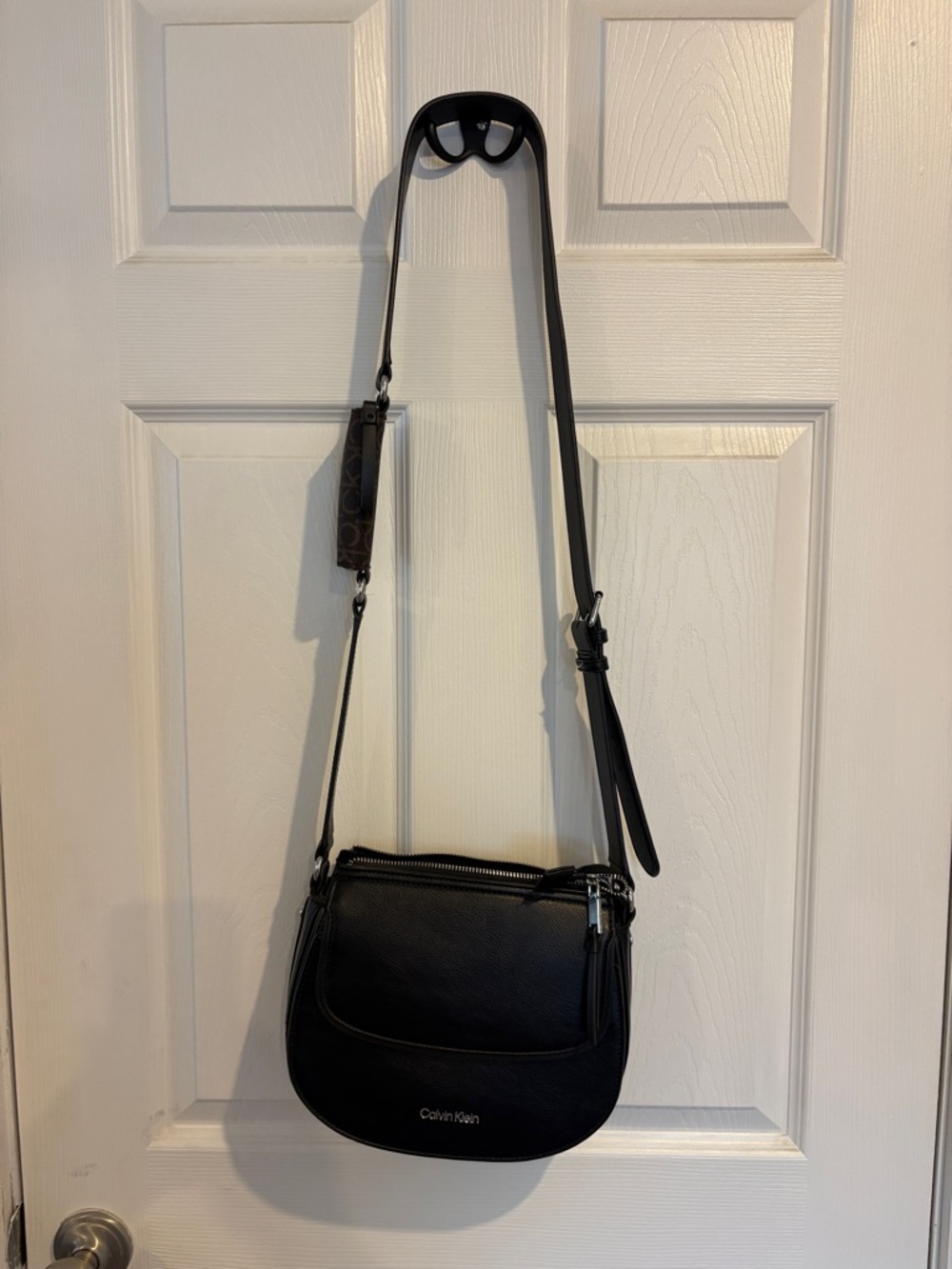 Calvin Klein Bella Adjustable Crossbody with Signature Zippered Pouch